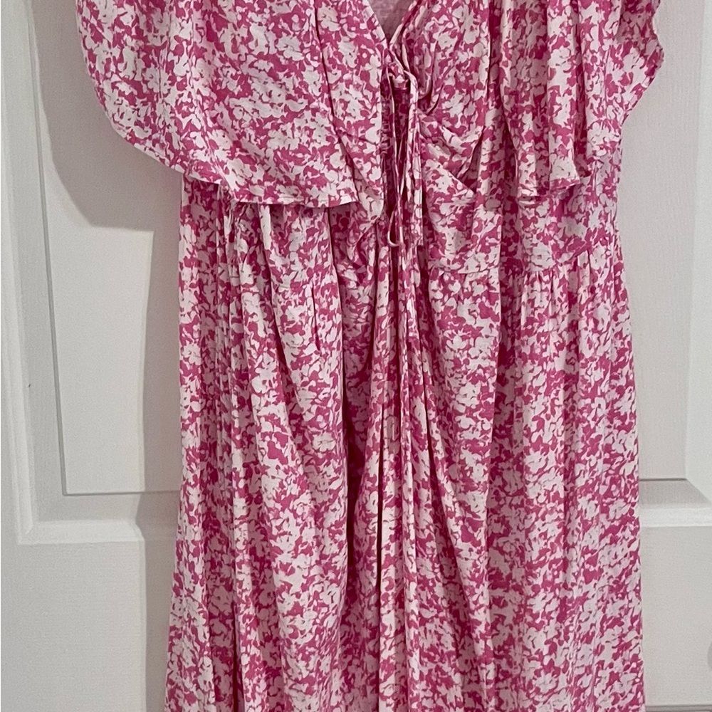 Ava & Viv Pink Floral Midi Dress - Picture 5 of 5